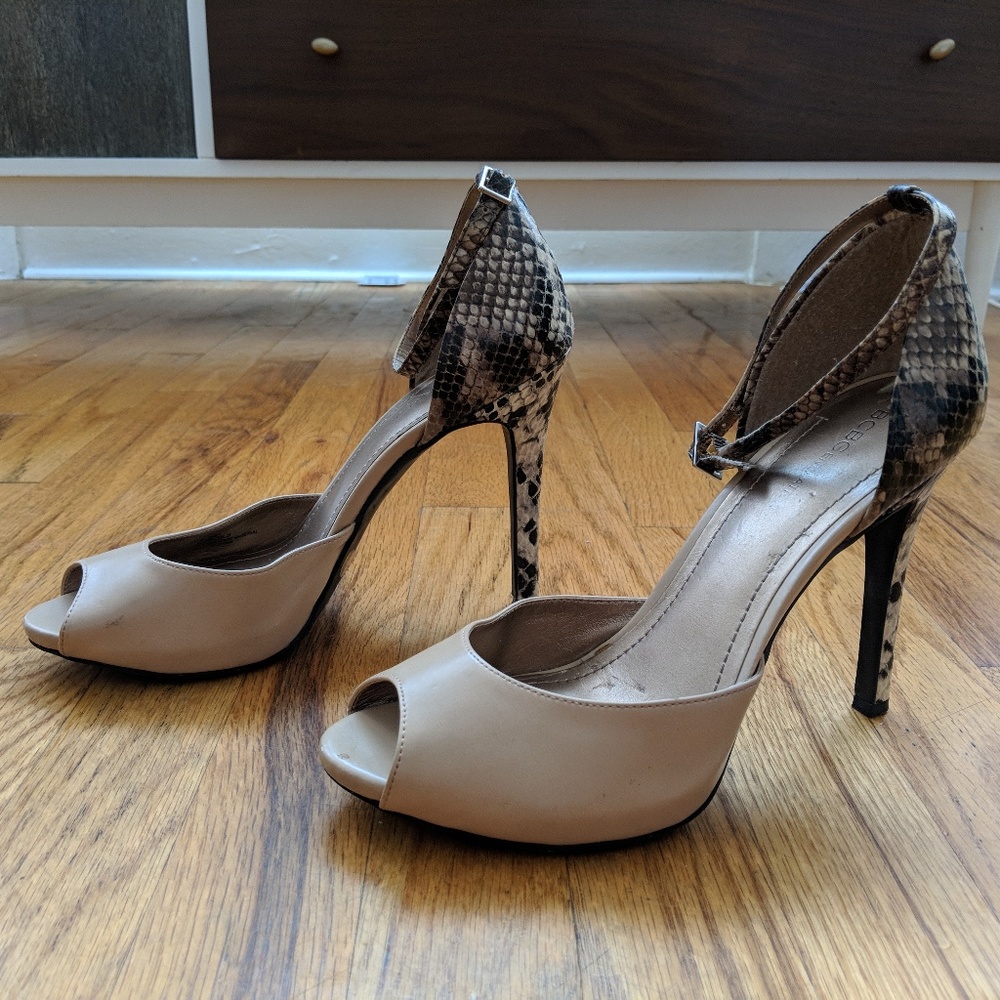 BCBGeneration snakeskin print stilletos